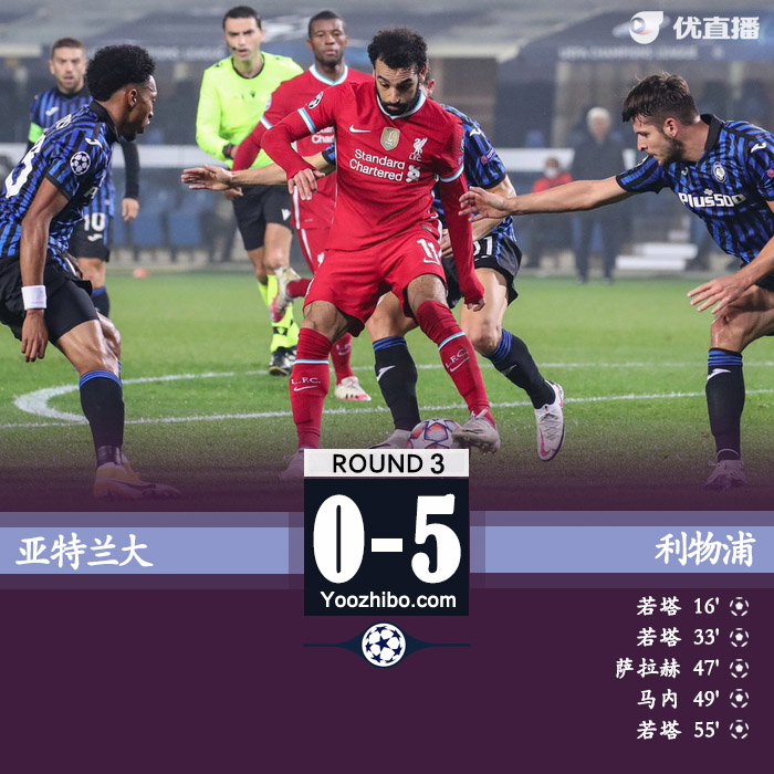 <a href=/football/liverpool/ target=_blank class=infotextkey>利物浦</a>5-0亚特兰大