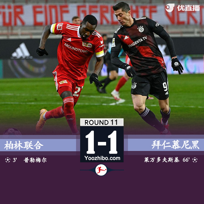 <a href=/football/bayern/ target=_blank class=infotextkey>拜仁</a>慕尼黑1-1柏林联合