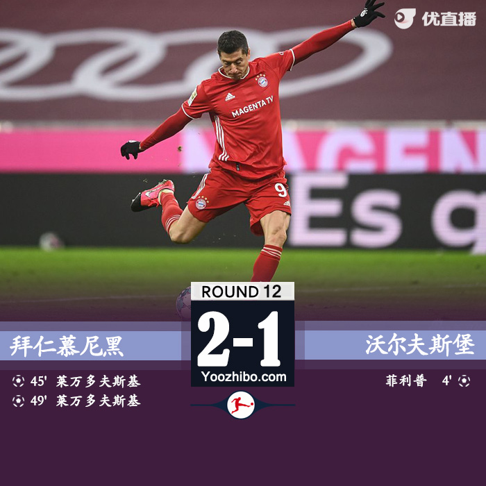 <a href=/football/bayern/ target=_blank class=infotextkey>拜仁</a>慕尼黑2-1沃尔夫斯堡